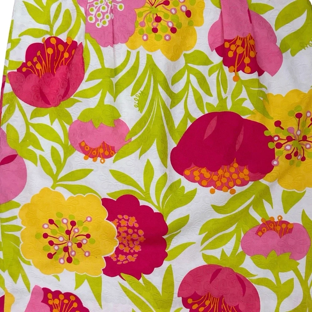 NEW Lilly Pulitzer Vanessa Bright Floral Cotton Jacquard Strapless Dress 12 - Picture 4 of 11